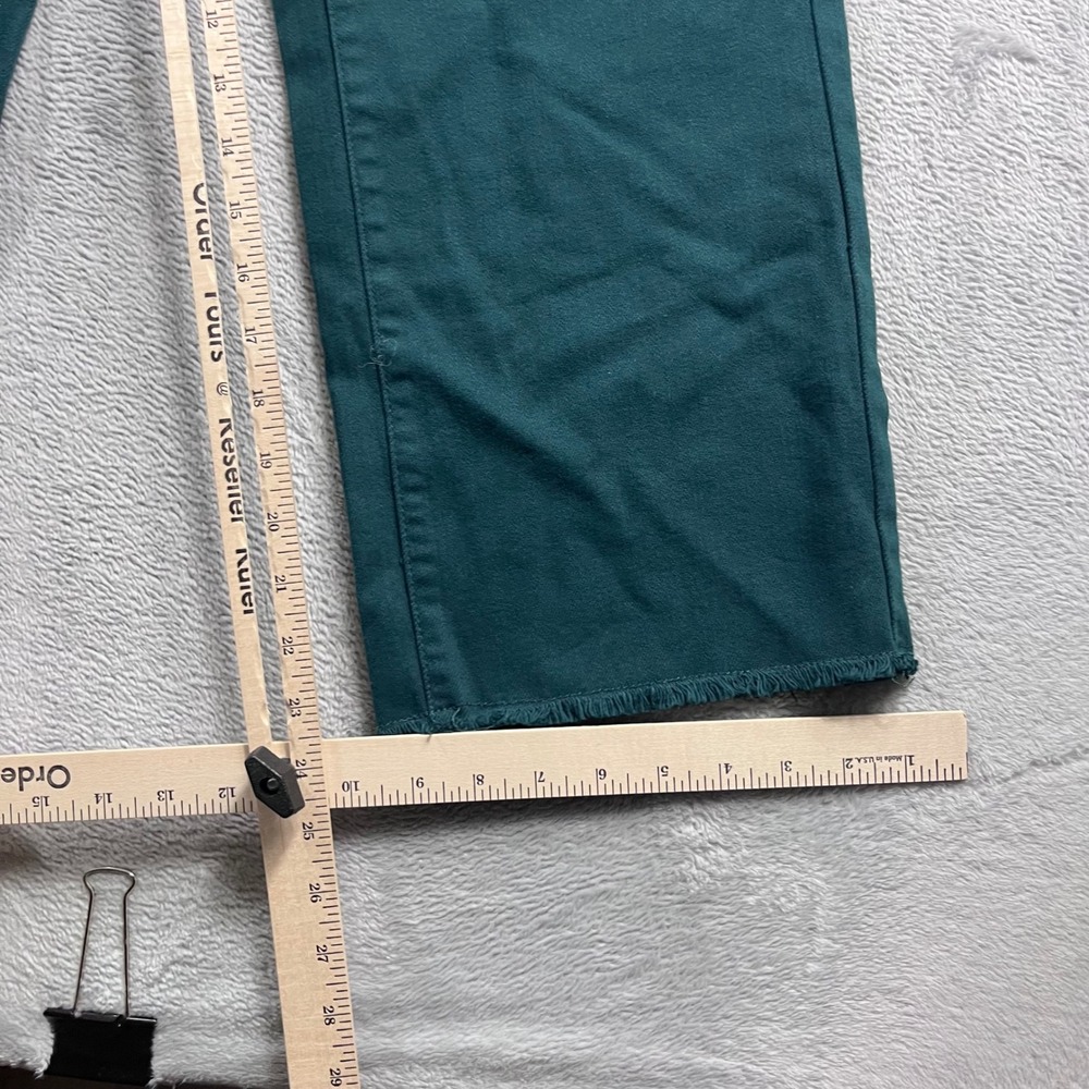 Judy Blue Womens High Waist Wide Leg Crop Teal Jeans Raw Hem JB88104 C Size 3/26 - Picture 7 of 12